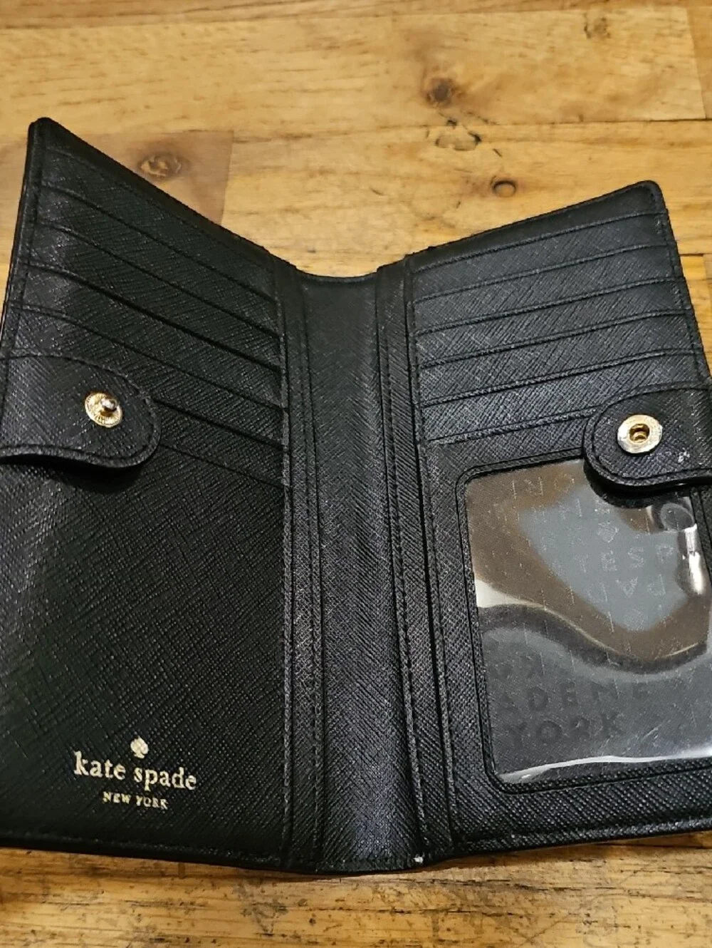 Kate Spade New York two-tone colorblock Saffiano leather wallet